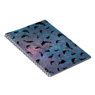 Cuaderno ballena de tiburón de pez sombra en galaxia degrad