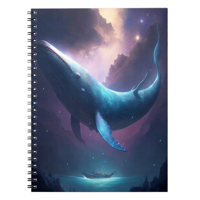 Cuaderno Ballena En El Cielo Fantasía Arte (Frente)