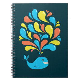 Cuaderno Ballena feliz del dibujo animado del chapoteo