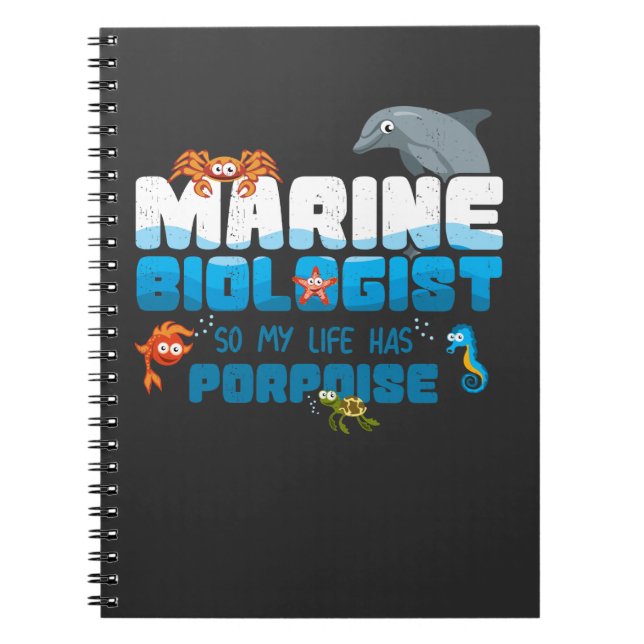 Cuaderno Ballena linda del delfín del Seahorse del regalo (Frente)