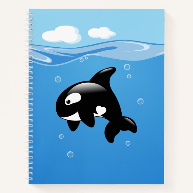 Cuaderno Ballena orca pura en el océano (Anverso)