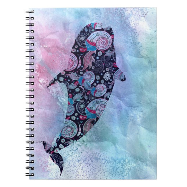 Cuaderno Ballena ornamental de la silueta (Frente)