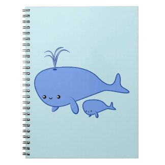 Cuaderno Ballena y mamá Whale del bebé de Kawaii