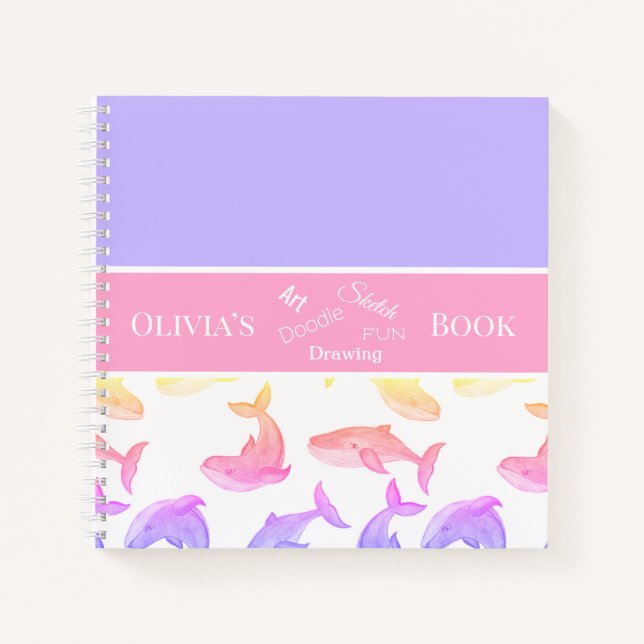 Cuaderno Ballenas Personalizadas Rosas (Anverso)