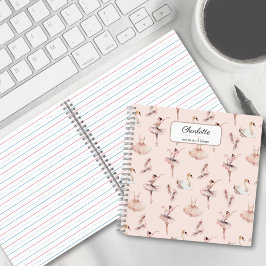 Cuaderno Ballerina Ballet Rosa Zapatos Nombre personalizado