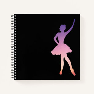 Cuaderno Ballerina chica silhouette púrpura rosa