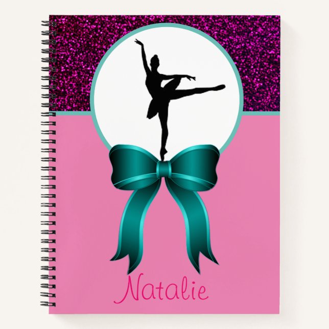 Cuaderno Ballerina Dance Purpurina y Bow (Anverso)