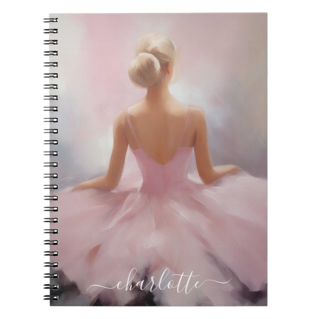 Cuaderno Ballerina pintada de rosa (Frente)