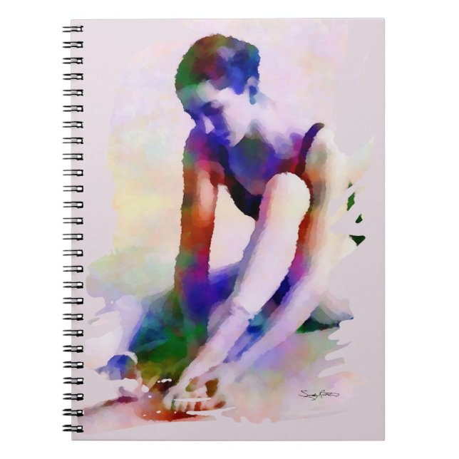Cuaderno Ballerina rosa acuarela arte contemporáneo (Frente)
