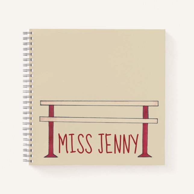 Cuaderno Ballet Barre Profesor de Danza Personalizado Balle (Anverso)