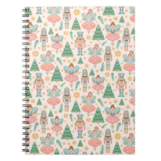 Cuaderno Ballet de Cascanueces y hadas sobre fondo de crema (Frente)