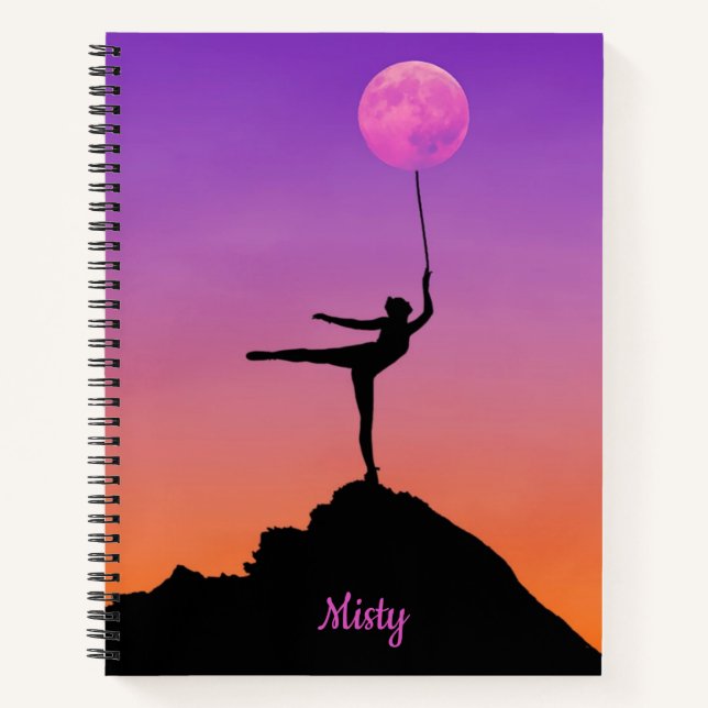 Cuaderno Ballet Moon Balance Nombre Personalizado (Anverso)
