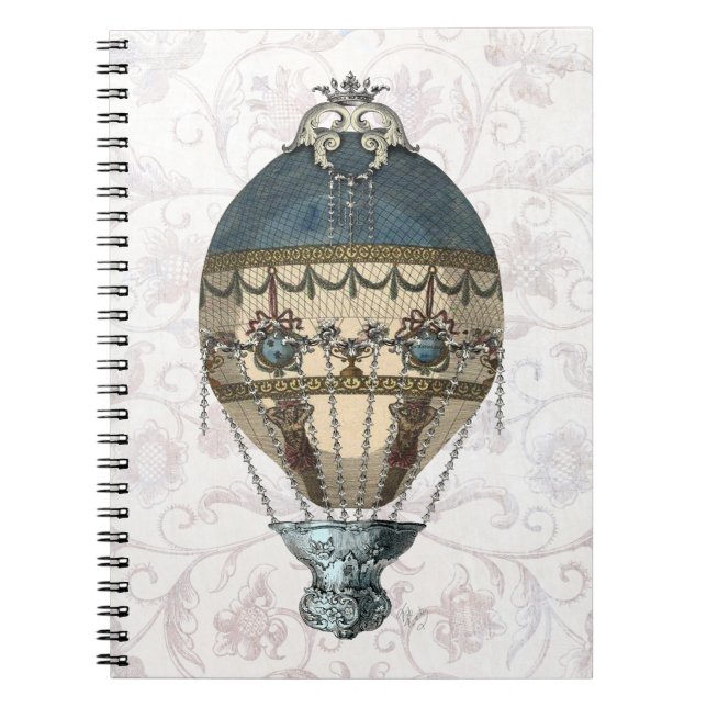 Cuaderno Balón barroco azul y crema (Frente)