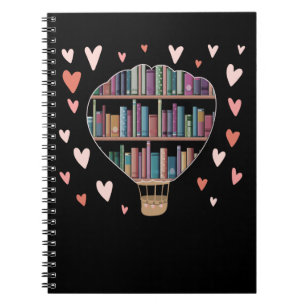 Cuaderno Balón de aire caliente Forma Biblioteca de libros
