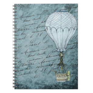 Cuaderno Balón de aire caliente Steampunk Escritura a mano