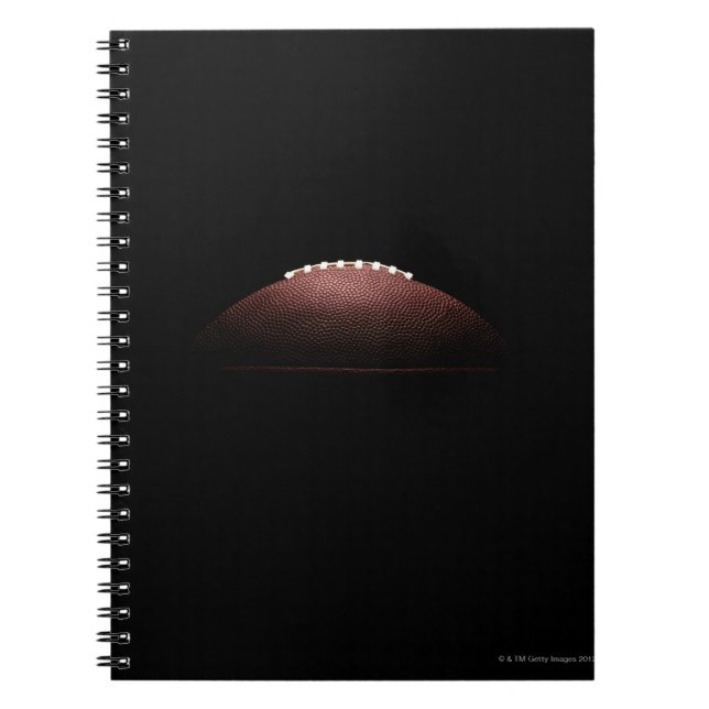 Cuaderno Balón de fútbol americano de fondo negro (Frente)