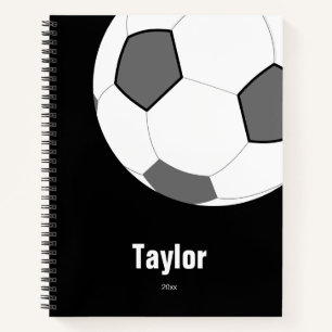 Cuaderno Balón de fútbol Ball Blanco Negro Fecha Cita Bloc