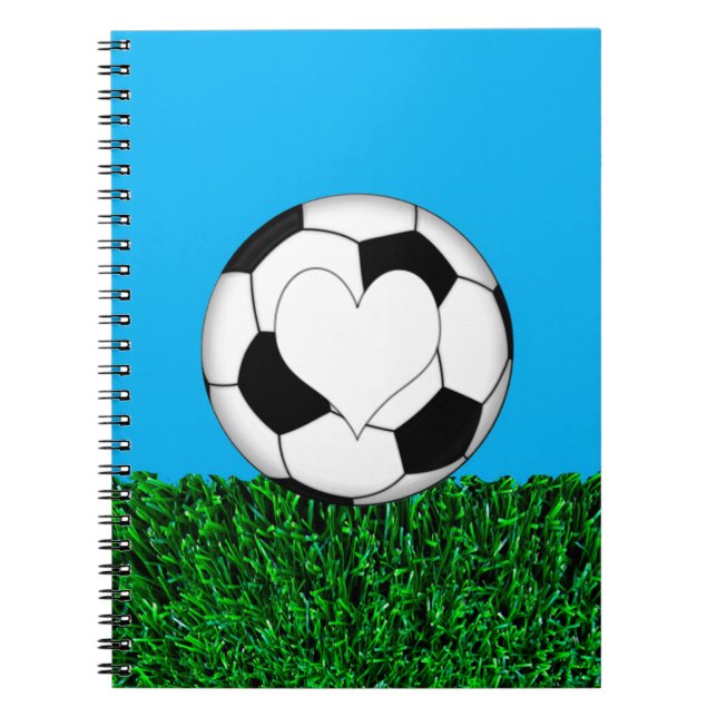 Cuaderno Balón de fútbol con el corazón customizeable (Frente)