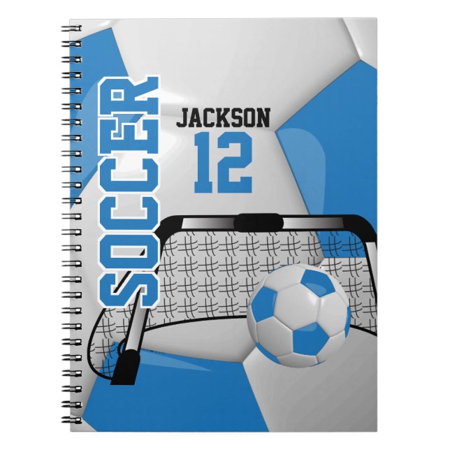 Cuaderno Balón de fútbol ⚽ deporte - azul y blanco (Frente)