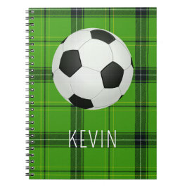 Cuaderno Balón de fútbol infantil sobre franjas verdes de l