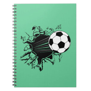 Cuaderno Balón de fútbol que revienta hacia fuera