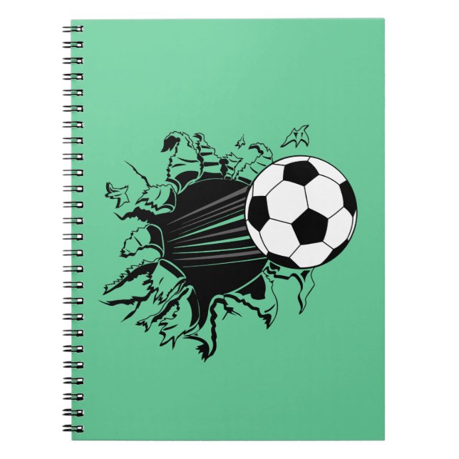 Cuaderno Balón de fútbol que revienta hacia fuera (Frente)
