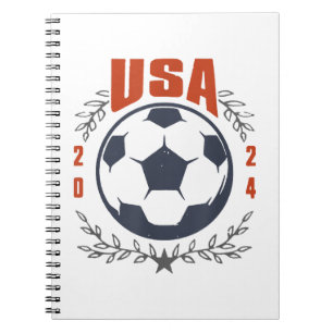 Cuaderno Balón de Fútbol USA 2024 Estrellas & Corona de Lau
