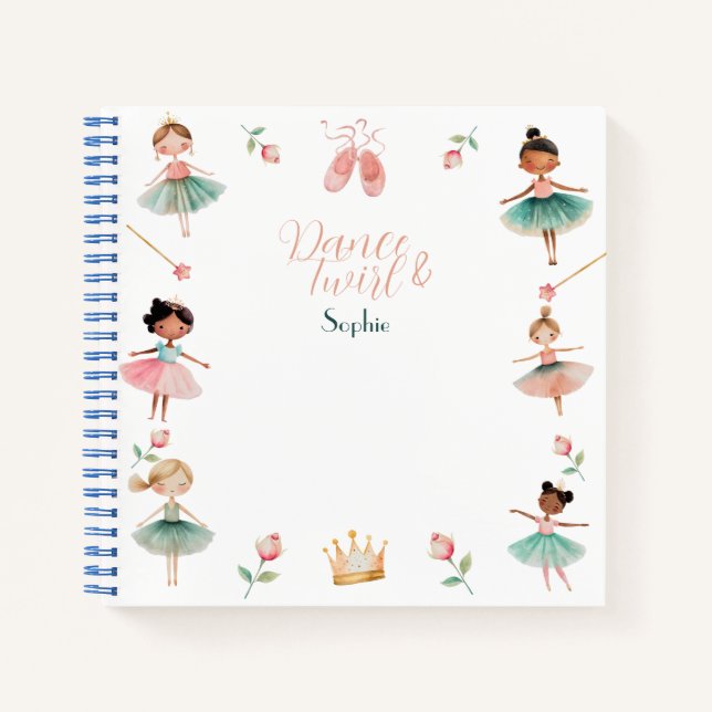 Cuaderno Baloncestistas de los chicas de danza y twirl (Anverso)