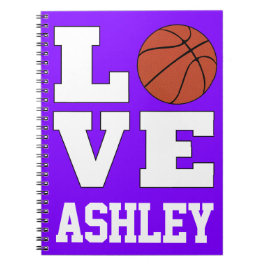 Cuaderno Baloncesto AMOR Personalizado Baloncesto Nombre/Te