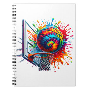 Cuaderno Baloncesto colorido Tie Dye Color Splash Basketbal