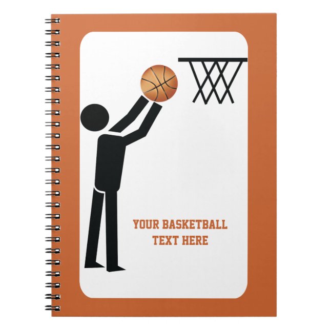 Cuaderno Baloncesto con personalizado de baloncesto (Frente)