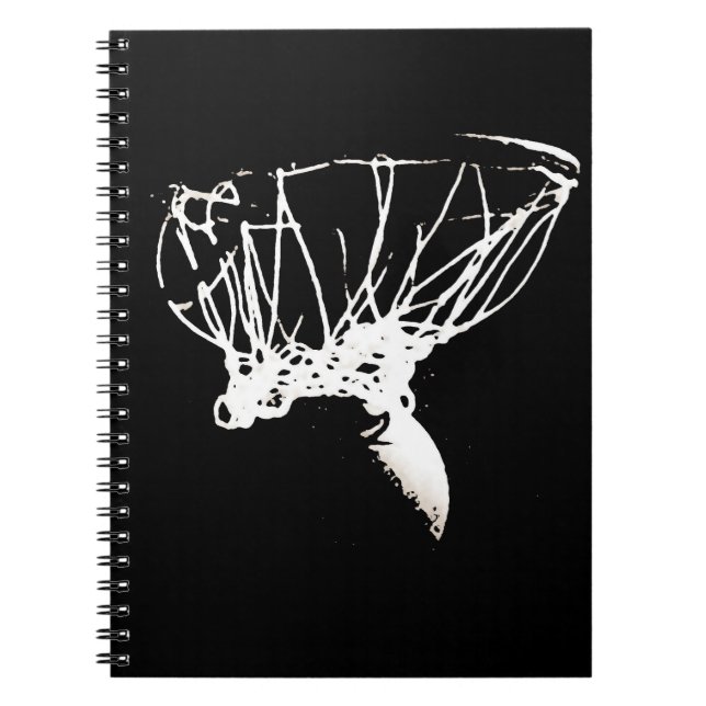 Cuaderno Baloncesto de arte pop blanco negro (Frente)