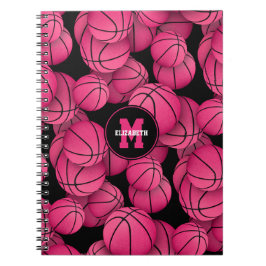 Cuaderno baloncesto de chicas personalizados de color rosa 