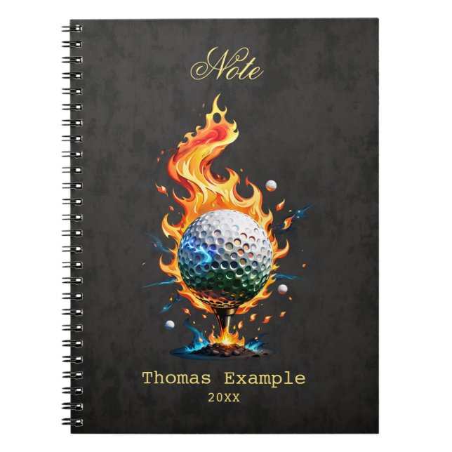 Cuaderno Baloncesto de golf blanco brillante (Frente)