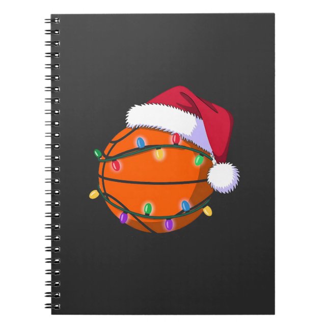 Cuaderno Baloncesto de muñeco de nieve Navidad Santa béisbo (Frente)