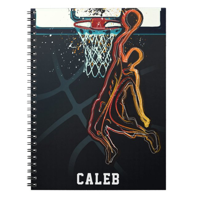 Cuaderno Baloncesto Dunk Salto Shot Guay urbano moderno (Frente)
