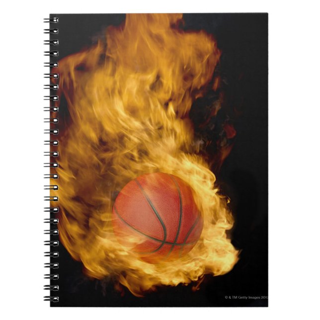 Cuaderno Baloncesto en llamas (compuesto digital) (Frente)