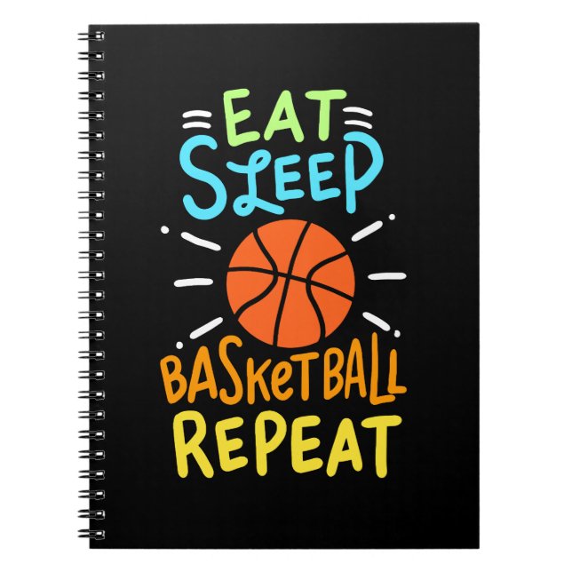 Cuaderno Baloncesto - Repetición de Eat Sleep Basketball (Frente)