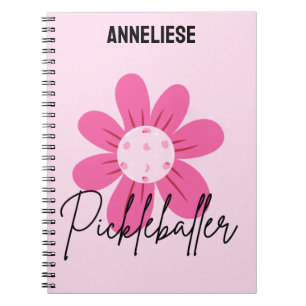 Cuaderno Baloncesto retro rosa "Pickleballer" personalizado