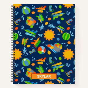 Cuaderno Balones de agua patrón de niños de verano