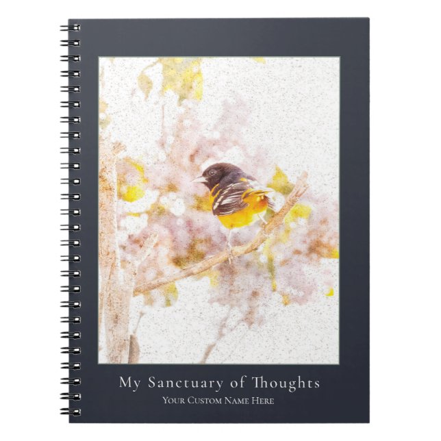 Cuaderno Baltimore Oriole Notebook | Nature Art Journal (Frente)