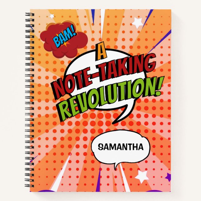 Cuaderno ¡BAM! Cómic genial personalizado trendy único (Anverso)