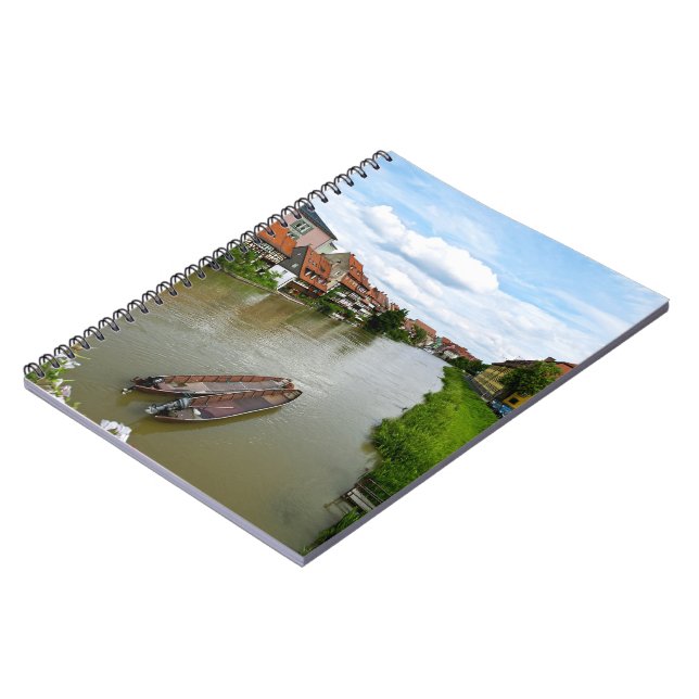 Cuaderno Bamberg Baviera Río Regnitz Efecto de Pintura Arte (Lado Izquierdo)