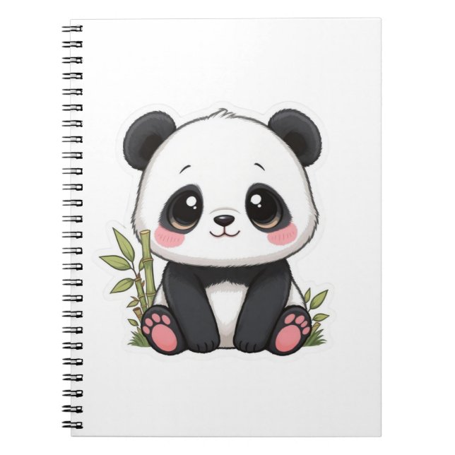 Cuaderno Bambú de bebé panda adorable (Frente)