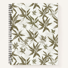 Cuaderno Bambú sobre hojas blancas - patrón de superficie s