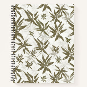 Cuaderno Bambú sobre hojas blancas - patrón de superficie s