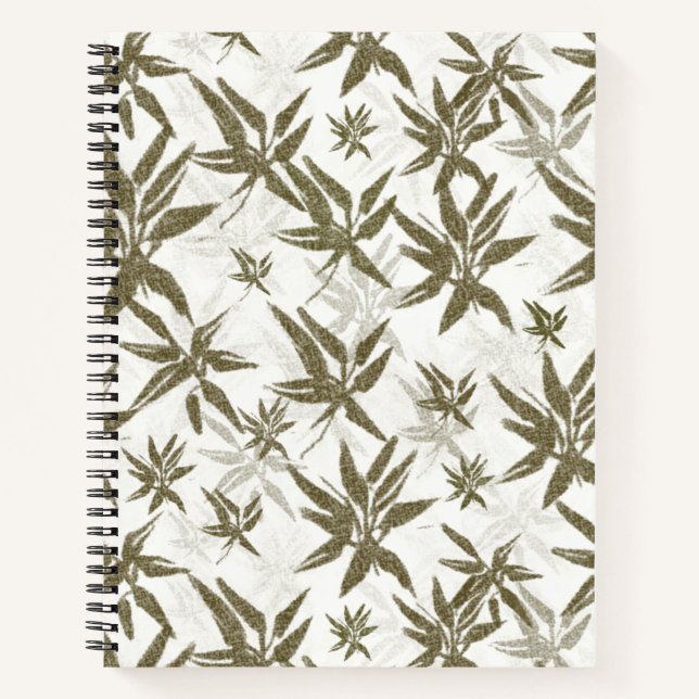 Cuaderno Bambú sobre hojas blancas - patrón de superficie s (Anverso)