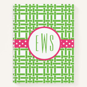 Cuaderno Bambú y Grosgrain Monogramed Spiral Notebook