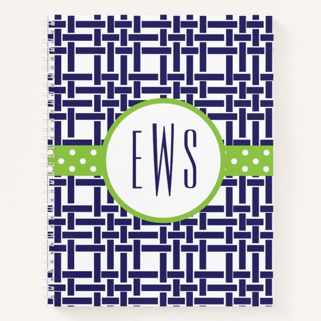 Cuaderno Bambú y Grosgrain Monogramed Spiral Notebook (Anverso)