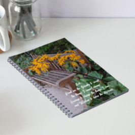Cuaderno Banco de jardín de oración de serenidad floral